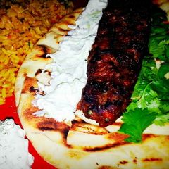 A picture of Mike's Kofta Kebobs.