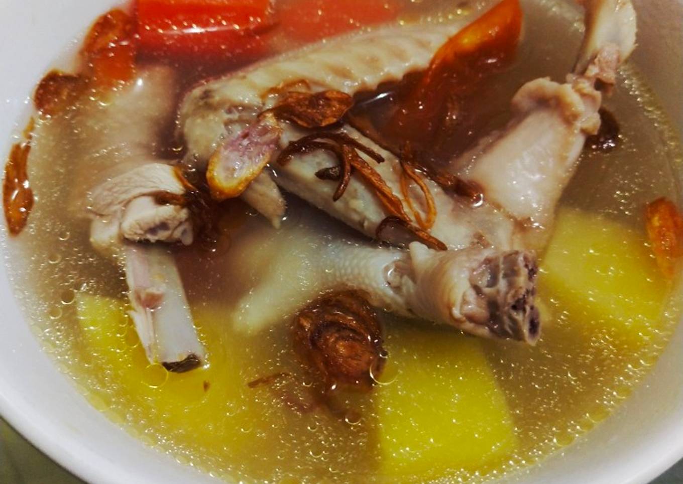 Soup Ayam Kampung (masakan rumahan)
