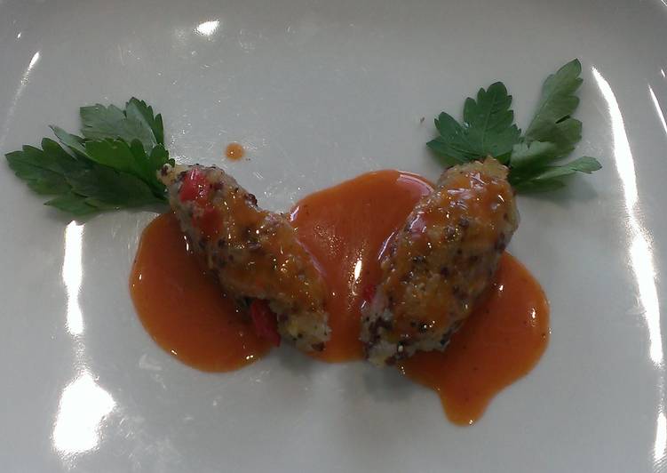 Multi- grain croquet w/ carrot sauce