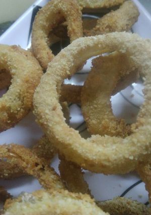 Una foto de Aros de cebolla al horno