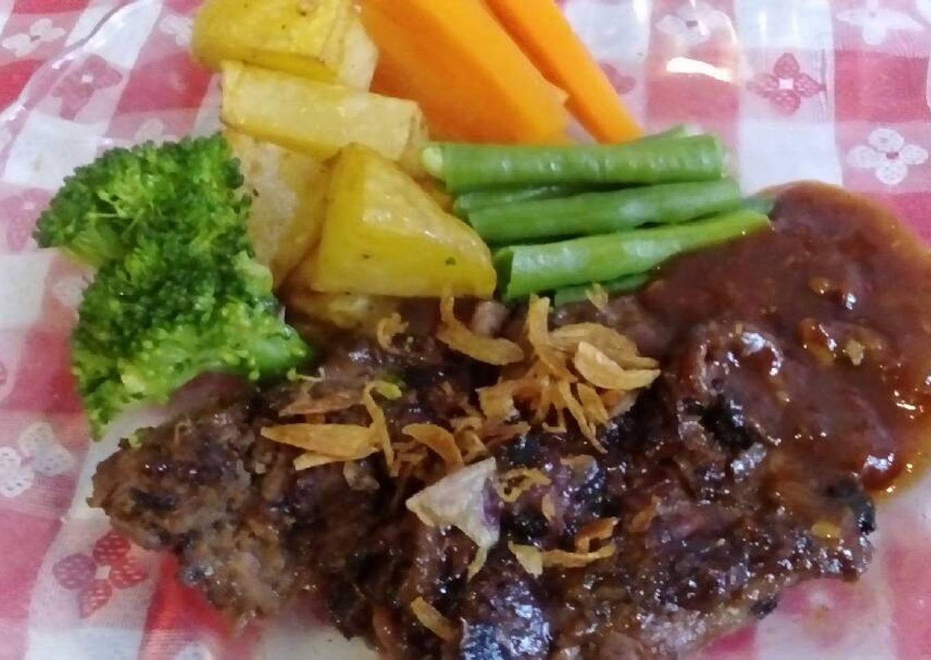 Steak daging sapi (rumahan)