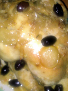 A picture of Sig's Chicken Tagine with preserved Lemons.