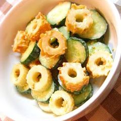 A picture of Chikuwa and Cucumber Tossed in Miso and Mayonnaise.