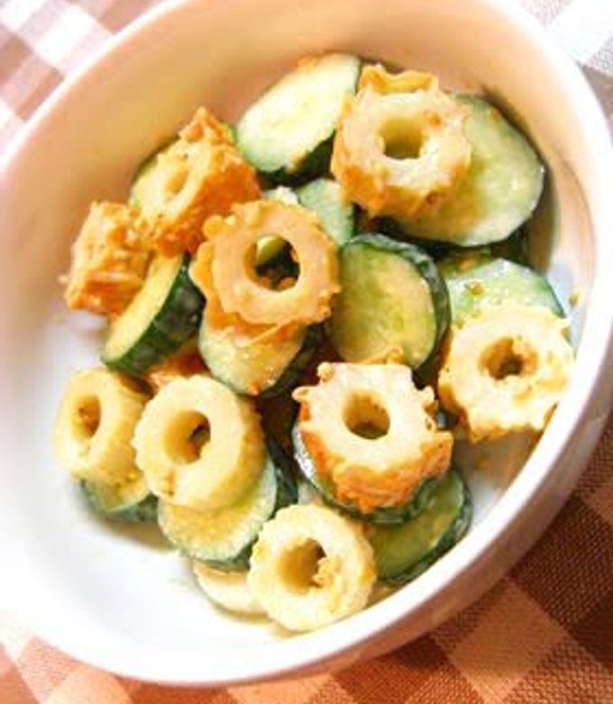 Chikuwa And Cucumber Tossed In Miso And Mayonnaise Recipe By