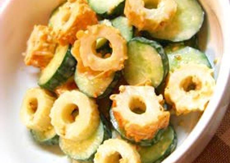 Recipe of Homemade Chikuwa and Cucumber Tossed in Miso and Mayonnaise