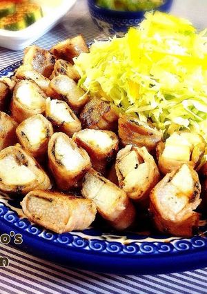 A picture of Nagaimo Yam and Miso Meat Rolls for Summer Gatherings.