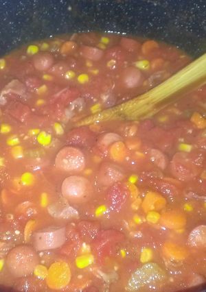 A picture of Gpa Kaz's Hotdog Stew.