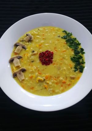 عکسی از دستور سوپ شیر 🥛و قارچ🍄