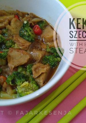 Foto resep Kekian Szechuan With Brokoli Steamed