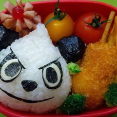 A picture of Pokémon Pancham Character Bento.