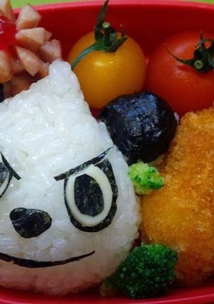 A picture of Pokémon Pancham Character Bento.