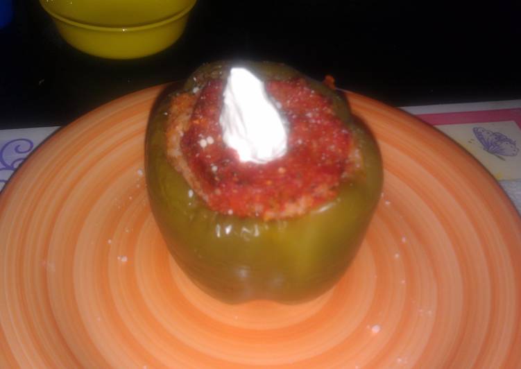 Recipe of Quick sausage stuffed bell pepper