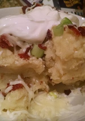 A picture of Delicious Loaded Mashed Potatoes.
