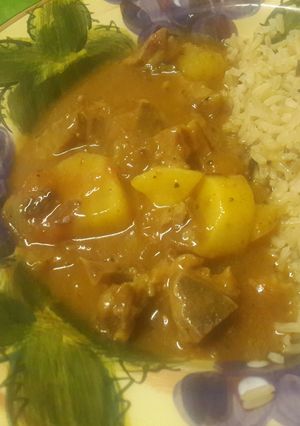 A picture of Lamb & sweet potato curry.