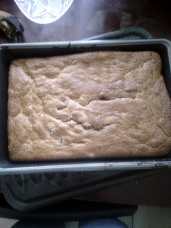 A picture of 2 ingredient blueberry cake.