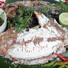 A picture of Pla Pao / Thai Style Grilled Whole Fish.