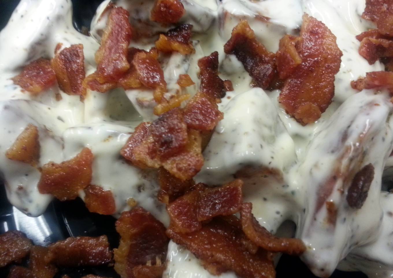 Slices of farm roast bacon