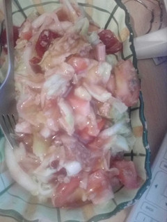 Una foto de Ensalada rica con salsa agridulce