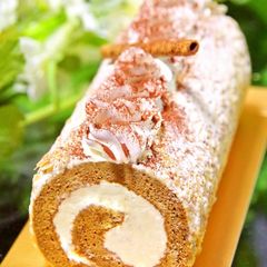 Mocha Swiss Roll Cake For Father's Day (Easy with Pancake Mix) A picture of Mocha Swiss Roll Cake For Father's Day (Easy with Pancake Mix).