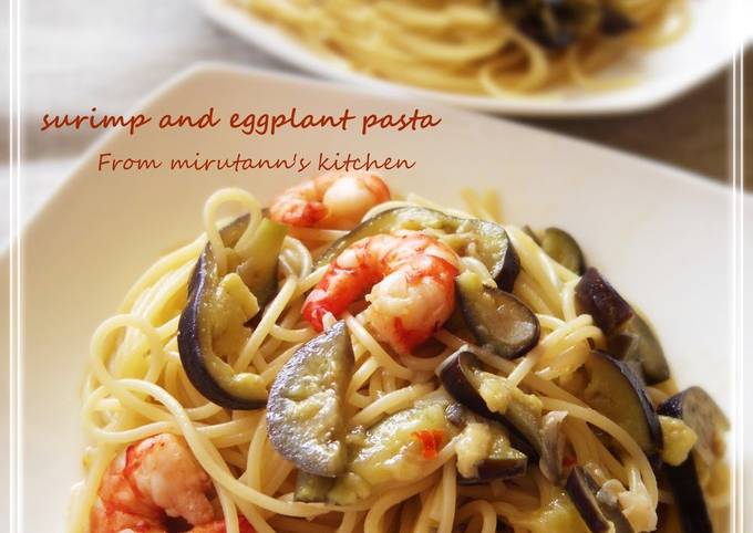 Easiest Way to Prepare Homemade Pasta with Shrimp and Eggplant
