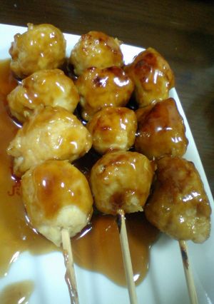 A picture of Tsukune Skewers (Yakitori).
