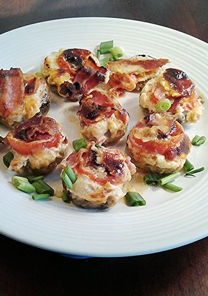 A picture of Tuna Melt Stuffed Mushrooms.
