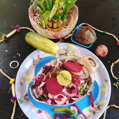 Beetroot 🥗 onion salad 🥗🥗🥗😋 A picture of Beetroot 🥗 onion salad 🥗🥗🥗😋.