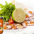 Carpaccio de pulpo con Salsa Romesco