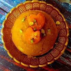 A picture of Mango Kesari Sheera.