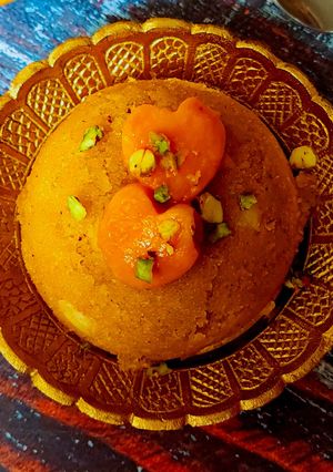 A picture of Mango Kesari Sheera.