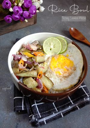 Foto resep Rice bowl terong sambal matah