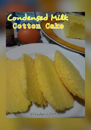 Foto resep Condensed Milk Cotton Cake (5 bahan aja)