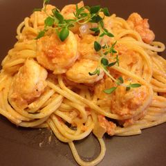 A picture of Coconut Shrimp Pasta.
