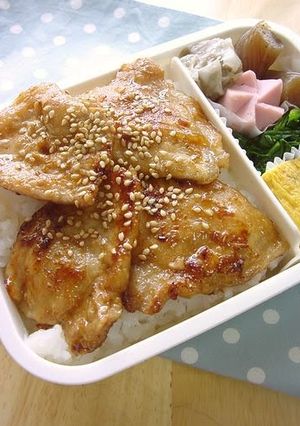 A picture of Ginger Miso Stir-fry with Pork for Bento.