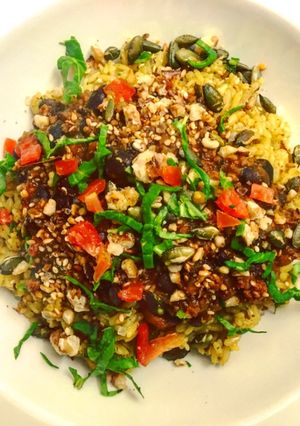 A picture of Spicy Beef and Black BeanStew with Rice- Feb Pulse Recipe 1.