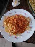 Tallarines con picada de lomo