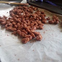A picture of Banging candied almonds.