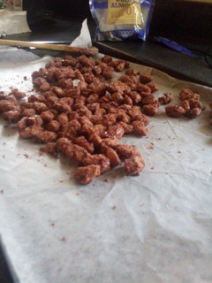 A picture of Banging candied almonds.