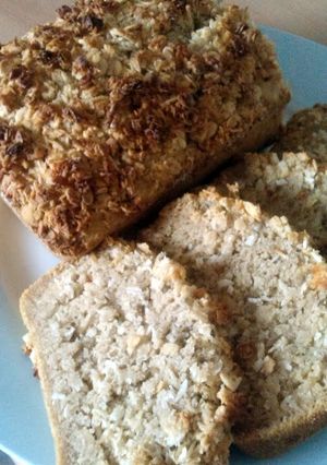 A picture of Vickys Coconut Crunch Loaf Cake GF DF EF SF NF.