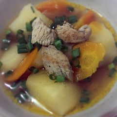 A picture of Chicken and potato stew.