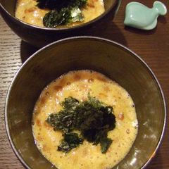 A picture of Hearty Ra-yu Seasoned Egg and Natto.
