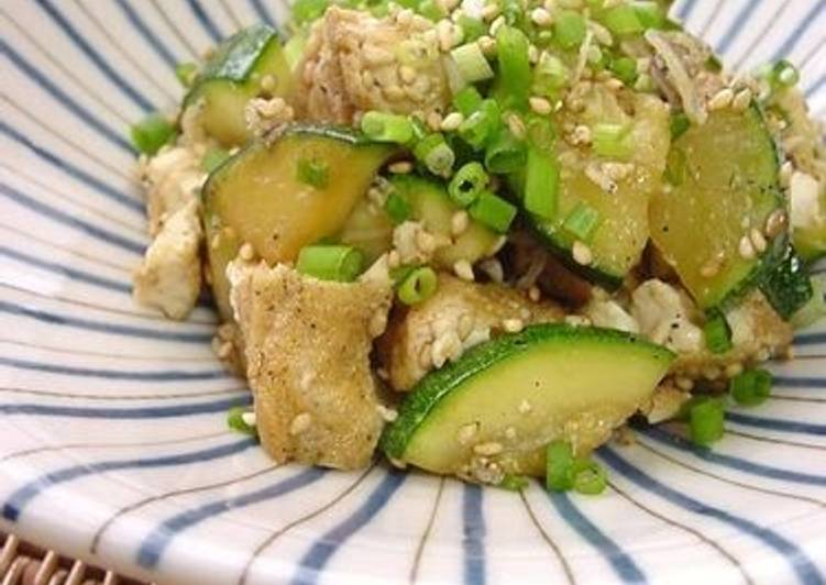 Simple Way to Prepare Speedy Stir-Fried and Simmered Zucchini &amp; Atsuage