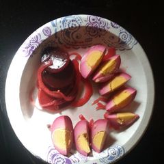 A picture of Picked Beets and Eggs.