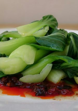 A picture of Bak Choy In Black Bean Sauce.