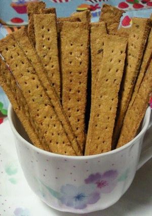 A picture of No-Oil Added Okara and Sweet Potato Crunchy Sticks.