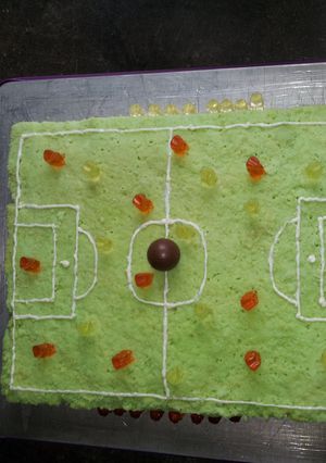 A picture of Soccer cake.