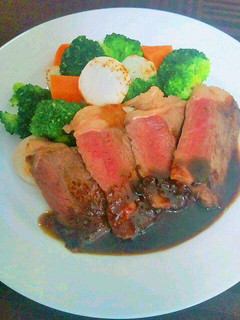 A picture of Beef Steak with the Perfect Sauce.