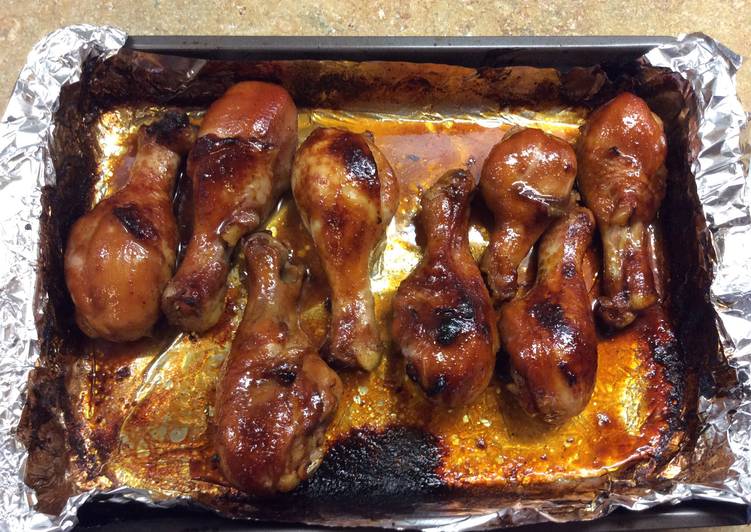 Steps to Prepare Any-night-of-the-week Baked Honey Glazed Chịcken Drumsticks