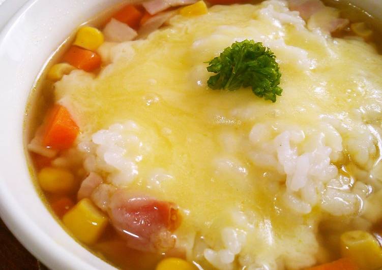 Recipe of Yummy Easy Breakfast in the Microwave! Melted Baked Cheese Rice
