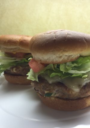 A picture of Blue Cheese & Zucchini Turkey Burger Sliders.